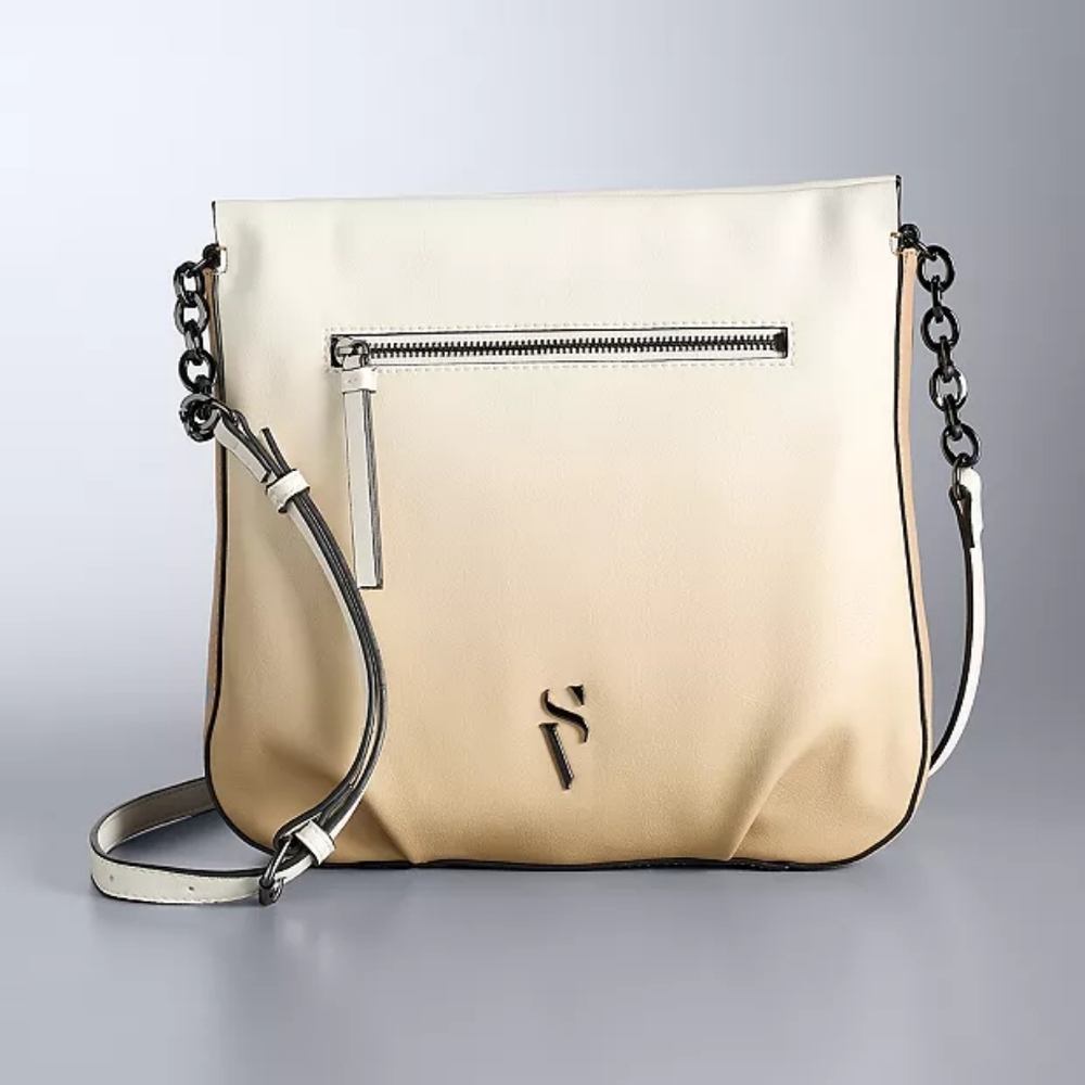 Simply Vera Vera Wang Cream and Tan Shoulder Bag